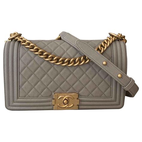 gray chanel boy bag|Chanel classic grey flap bag.